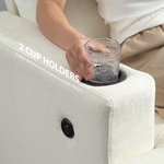 Homcom 3 Seater Sofa USB Ports Cup Holders For Home - HOMCOM - Home Symphony