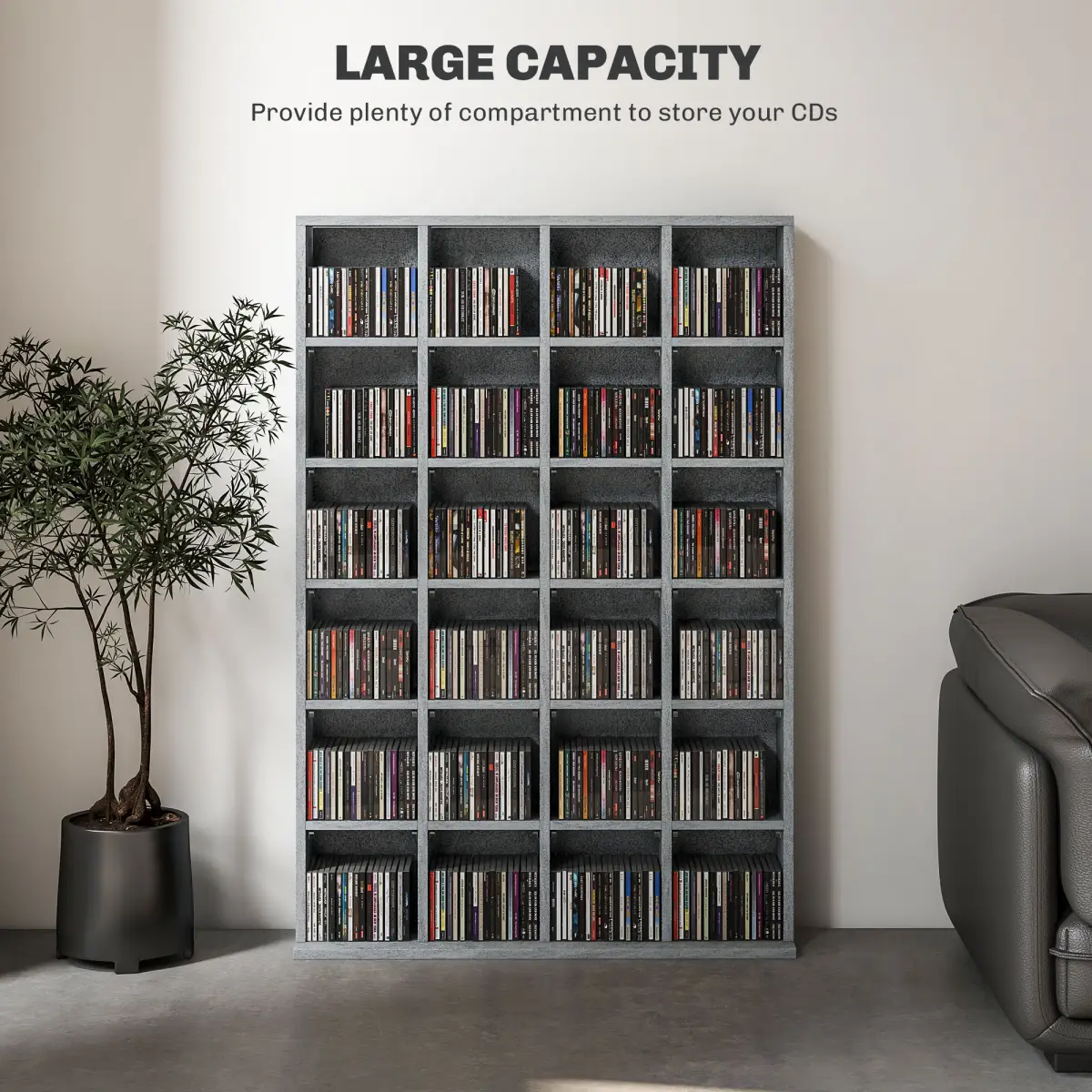 HOMCOM HOMCOM DVD CD Media Storage Rack, Video Display Unit, 89 x 130.5 cm, Grey - Wine Rack