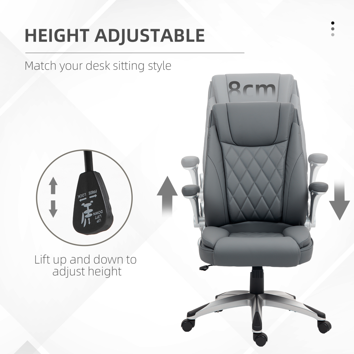 Vinsetto Executive Office Chair High Back With Headrest And Faux Leather For Home Office