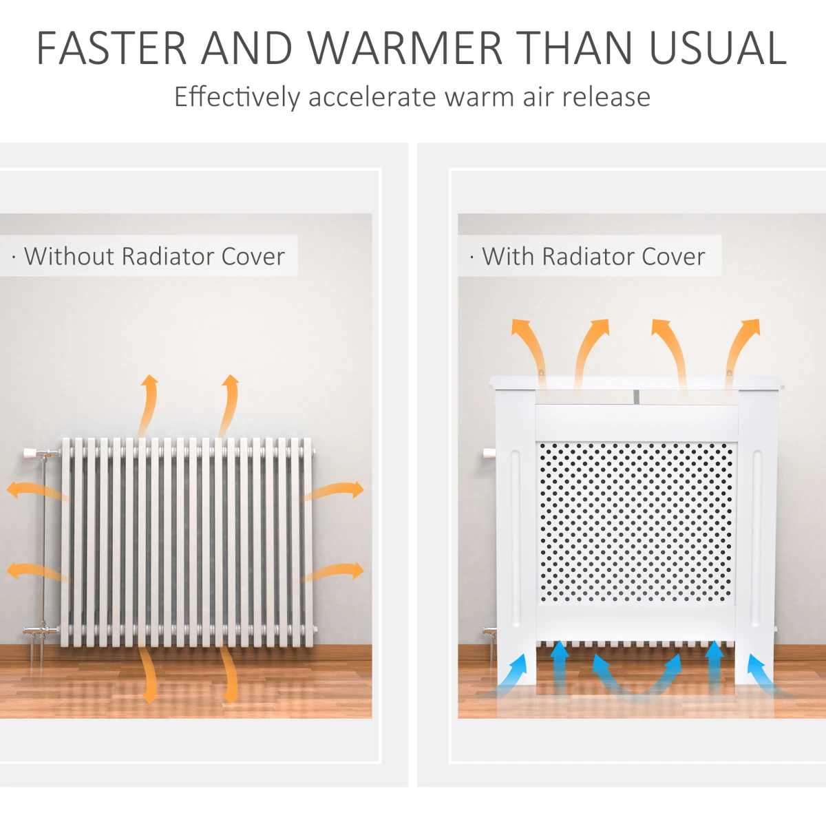 MDF Radiator Cover 78Lx19Wx82Hcm Diamond Grill by HOMCOM