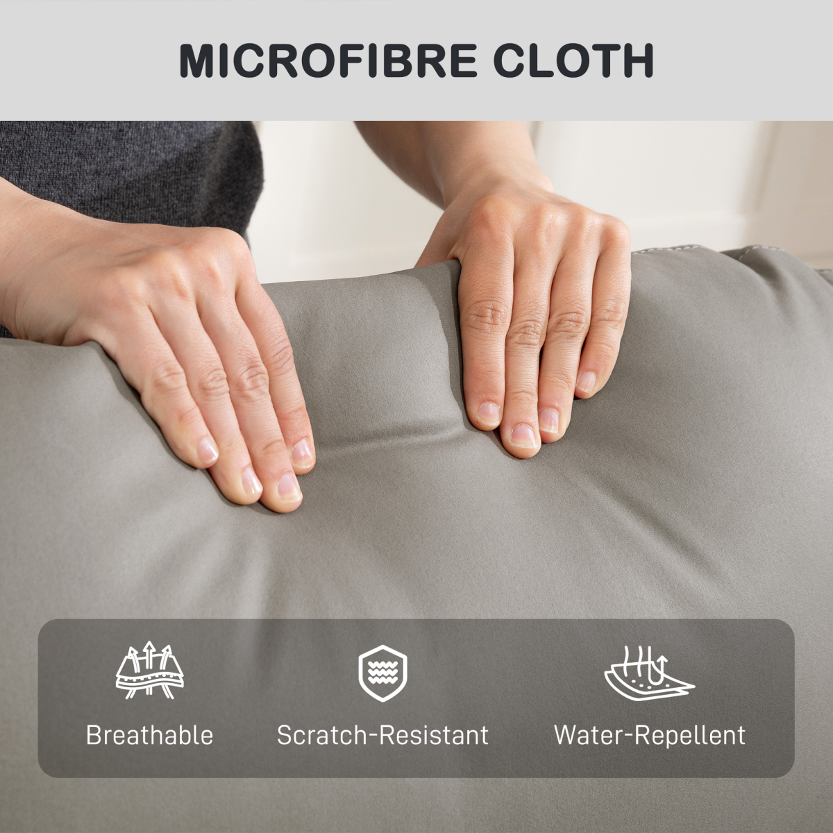 HOMCOM Full Size Manual Recliner Armchair For Living Room microfibre cloth; water-repellent, scratch-resistant.