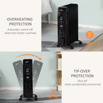 Homcom Oil Filled Radiator 2000W LED Timer Home - HOMCOM - Home Symphony