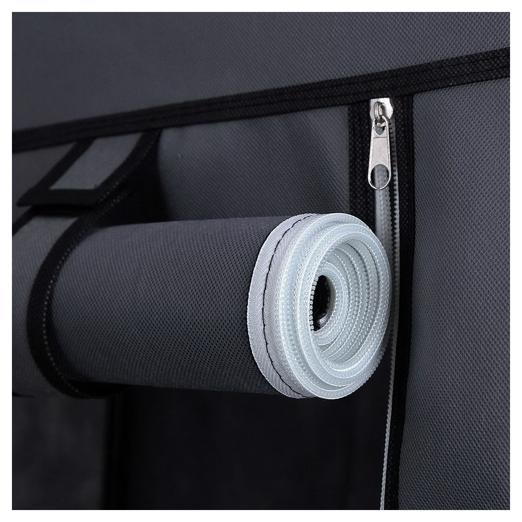 67" Portable Clothes Closet Wardrobe with Non-woven Fabric and Hanging Rod Quick and Easy to Assemble Gray - N/A - Home Symphony