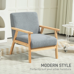 HOMCOM HOMCOM Accent Chair Wide Seat Cashmere Cushion Living Room - Accent Chair