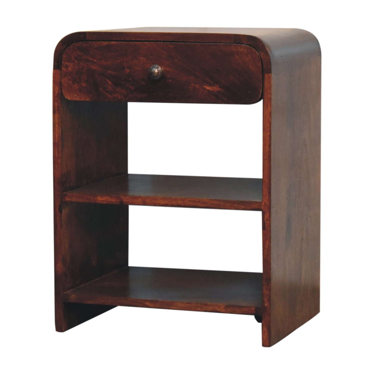 Artisan Bedside Table Aspen 18in Wide 14in Deep 24in High 1 Drawer 2 Open Shelves Bedroom Storage - Artisan Furniture - Home Symphony