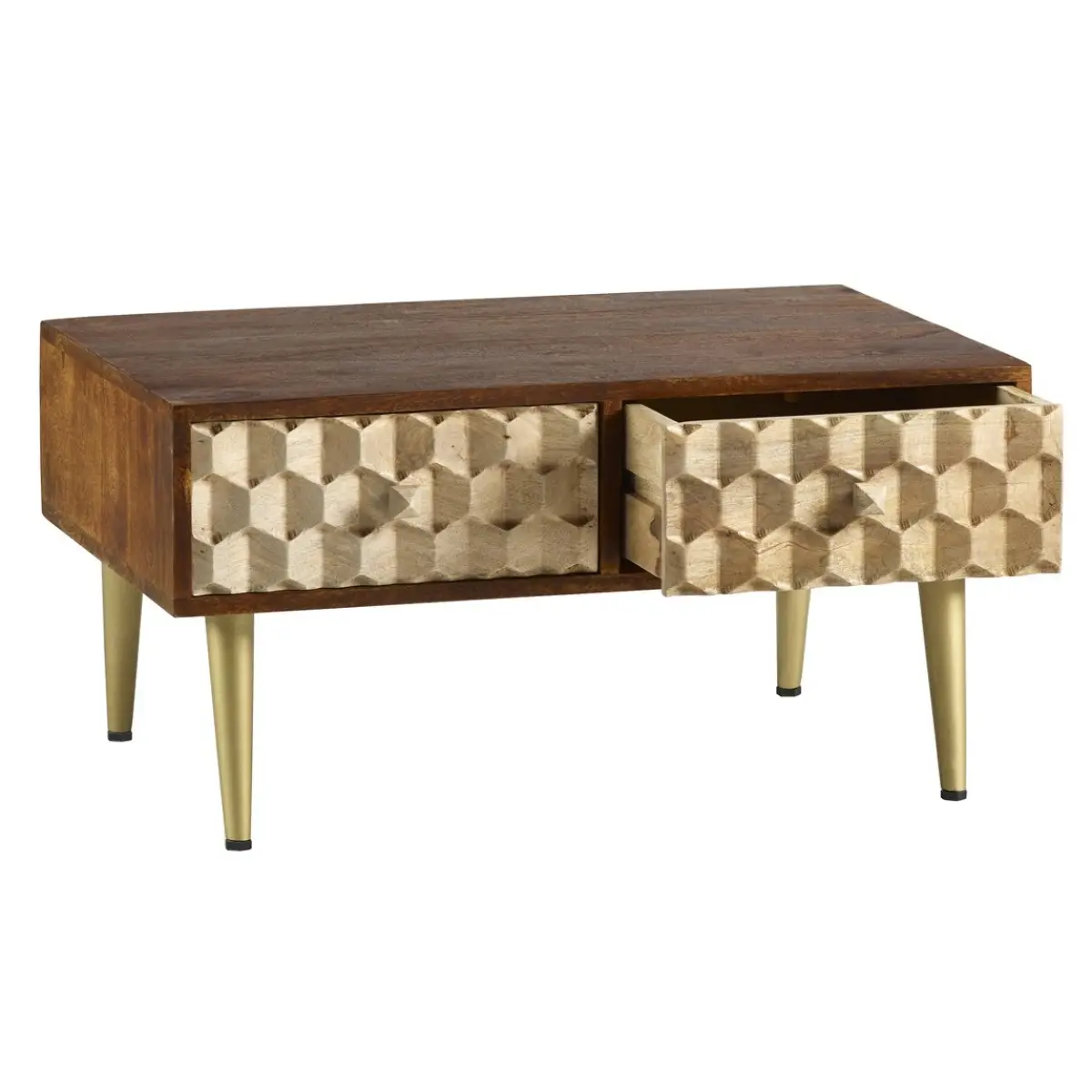 Indian Hub Edison Coffee Table With 2 Drawers - Coffee Table