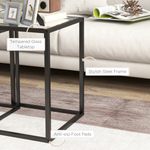 HOMCOM Nesting Tables 2 Tempered Glass Home by HOMCOM