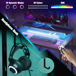 HOMCOM HOMCOM L Shaped Desk with LED Lights Reversible Corner Gaming Desk with Storage - Desk