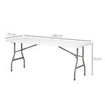 Versatile Outsunny Folding Garden Table with Large HDPE Top and Powder-Coated Steel Frame for Outdoor Entertaining.