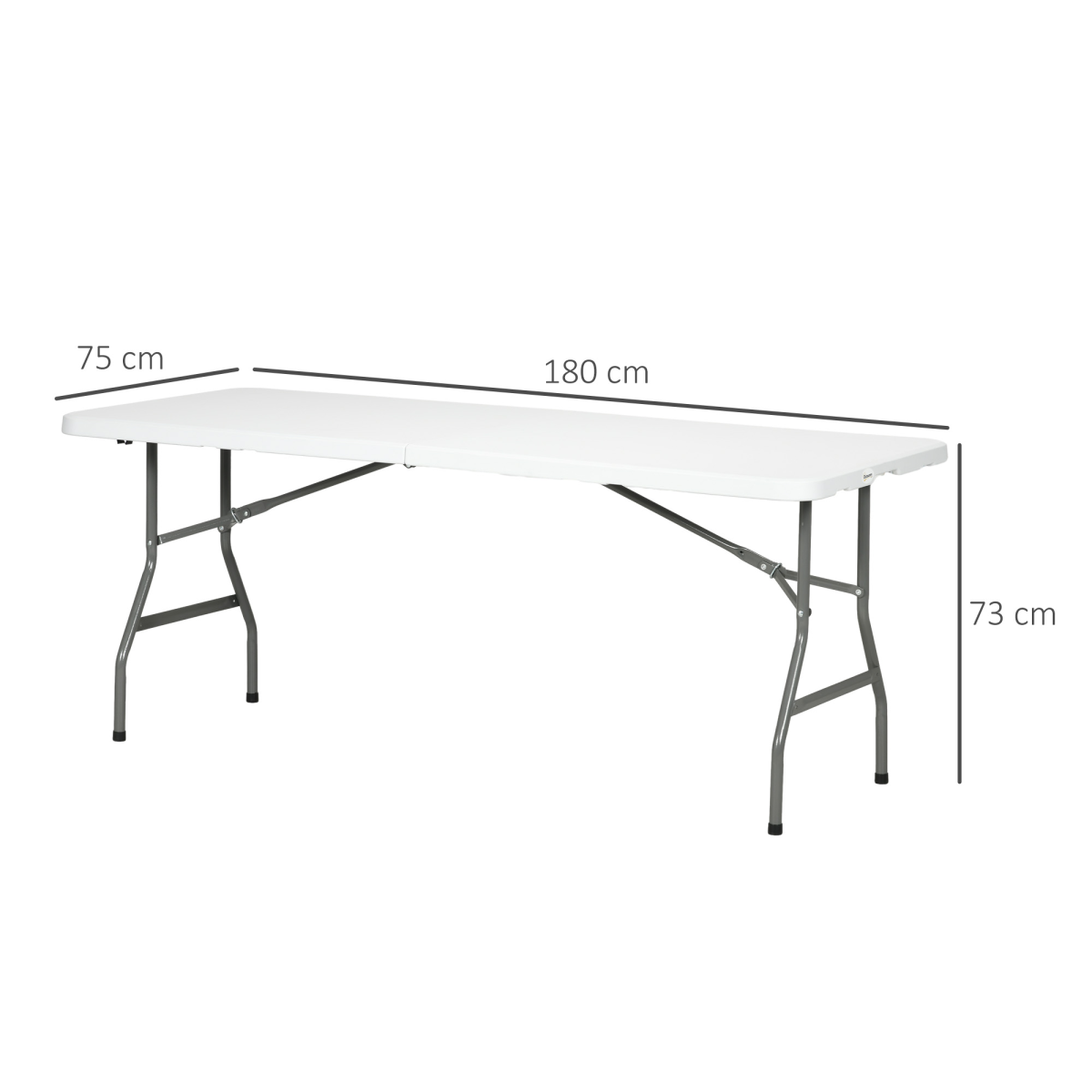 Versatile Outsunny Folding Garden Table with Large HDPE Top and Powder-Coated Steel Frame for Outdoor Entertaining.