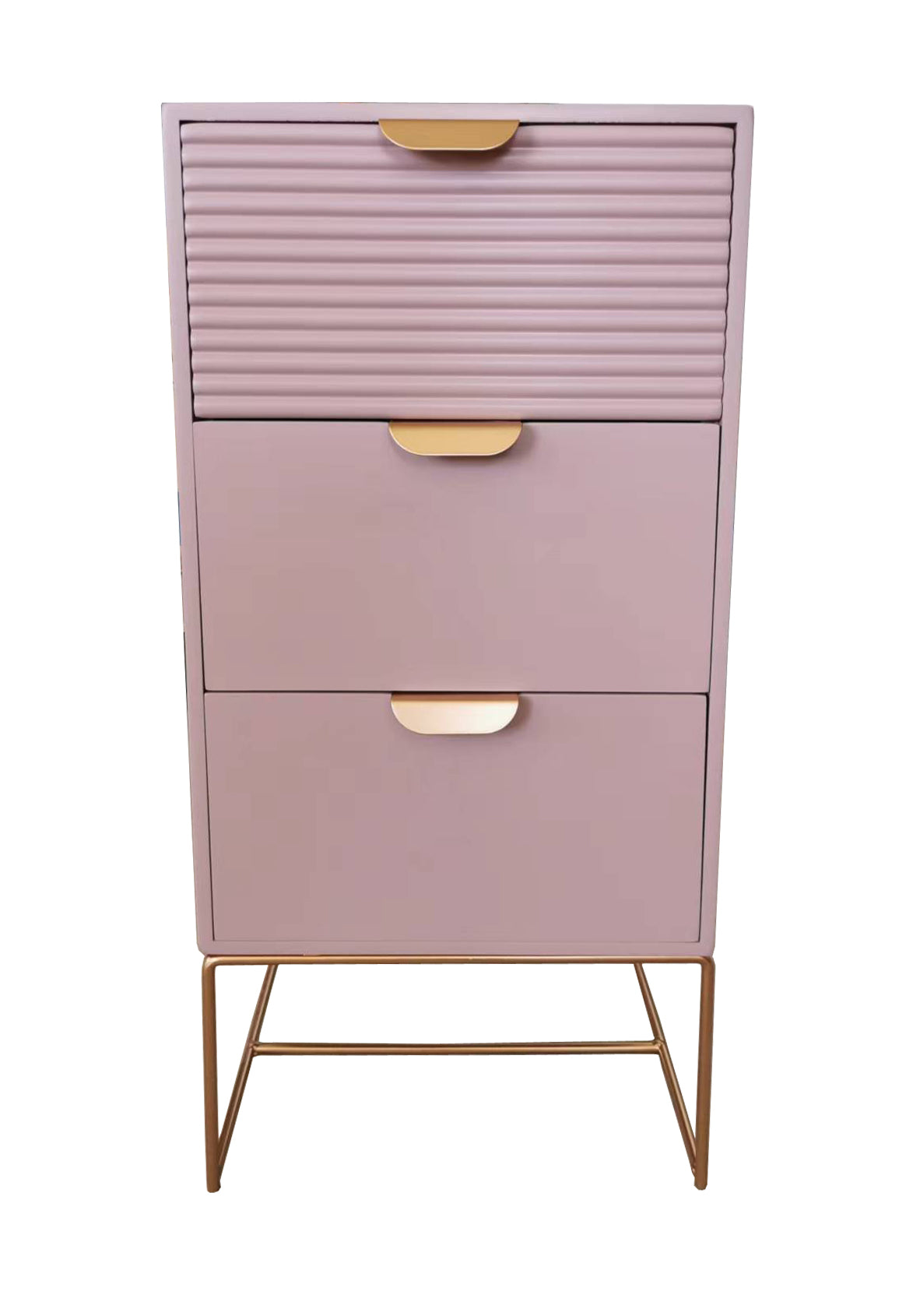 Chic Pink Nightstand 64cm Three Drawer For Kids - MSL - Home Symphony