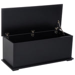 HOMCOM Ottoman Storage Box 100Lx40Wx40H With Lid Sturdy Chipboard Black For Living Room - Homcom - Home Symphony