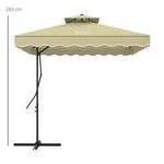 Outsunny 2.5m Square Cantilever Garden Parasol Umbrella with Cross Base, Grey by Outsunny