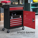HOMCOM Tool Cabinet On Wheels Five Drawer Roller Cabinet With Lockable Door For Garage by HOMCOM