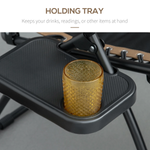 Zero Gravity Lounger Chair Full Size Lockable Recline Canopy Shade Cup Holder Tray Outdoor Patio Relaxation by Outsunny
