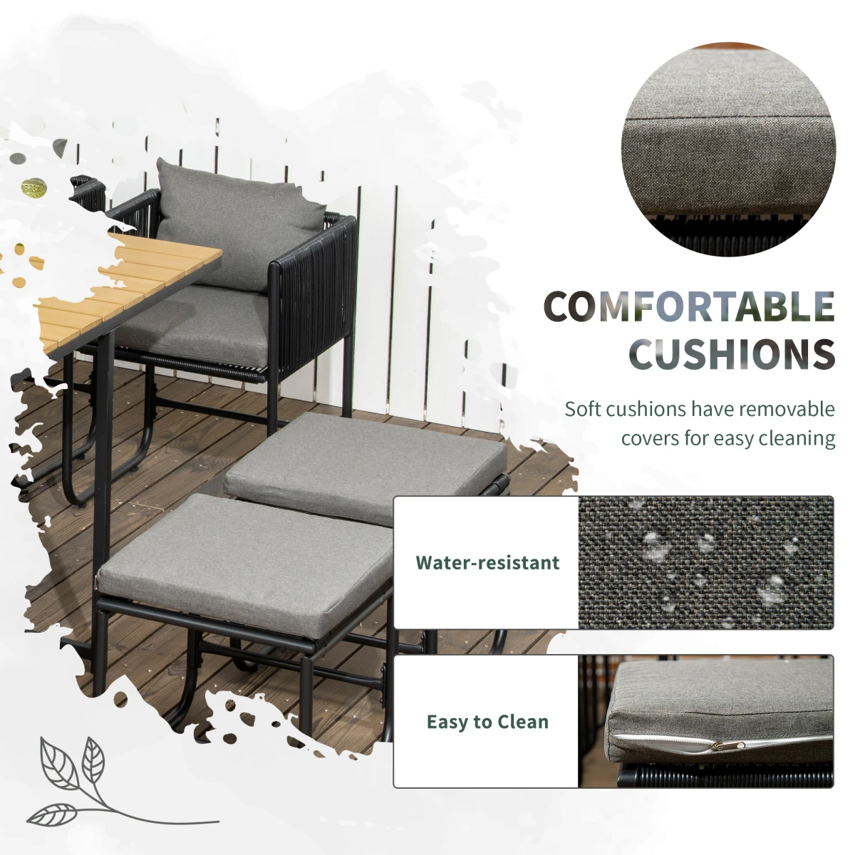 Outsunny Premium Rattan Dining Set 10 Seater Space Saving Outdoor - Garden Set