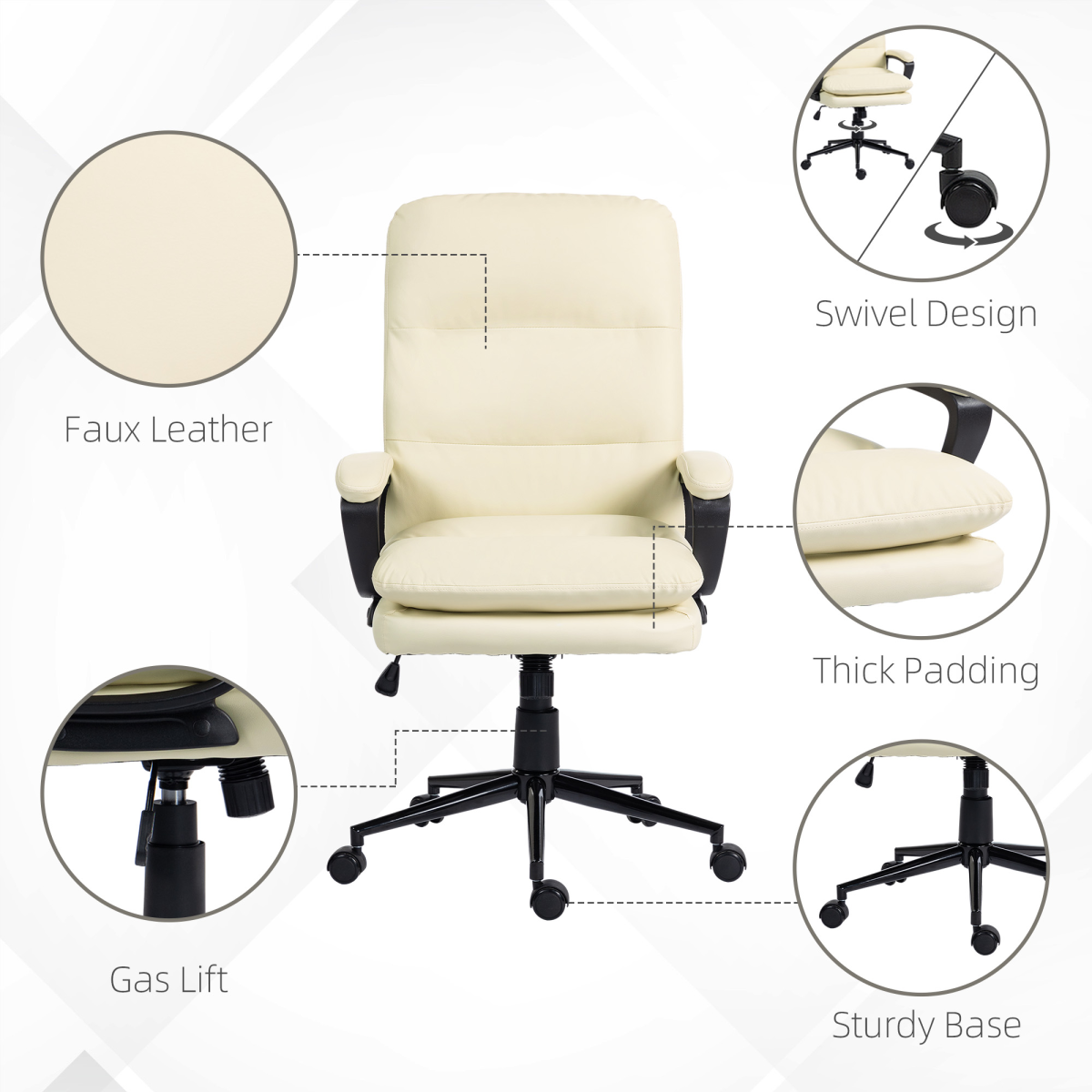 Vinsetto Office Chair 108-118cm PU Leather Office