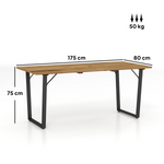 Outsunny Outsunny Wooden Garden Table for 6 with 5cm Parasol Hole for Balcony Terrace - Garden Table