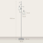 HOMCOM HOMCOM Dimmable Floor Lamp 170cm Steel Frame for Modern Living - Lamp