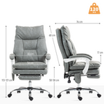 Homcom Office Chair High Back Adjustable Lumbar Home Office with inflatable lumbar support and 135° reclining.