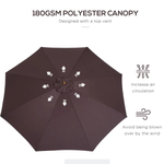 Outsunny 3m Bamboo Wooden Market Patio Umbrella Garden Parasol Outdoor Sunshade Canopy - Parasol