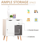 Unbranded Scandi White Floor Cabinet Compact With Drawer And Three-Section Storage For Bedroom And Living Room - Chest of Drawers