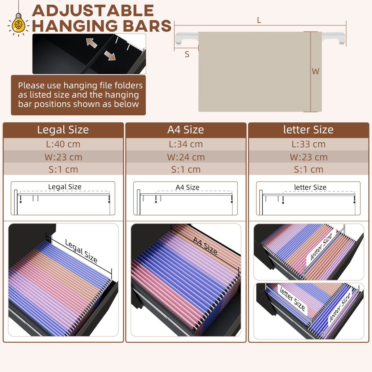 Vinsetto File Cabinet Compact Locking Home Office