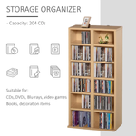 Unbranded Set of 2 CD Media Display Shelf Unit Tower Rack w/ Adjustable Shelves Wood Color - Wine Rack