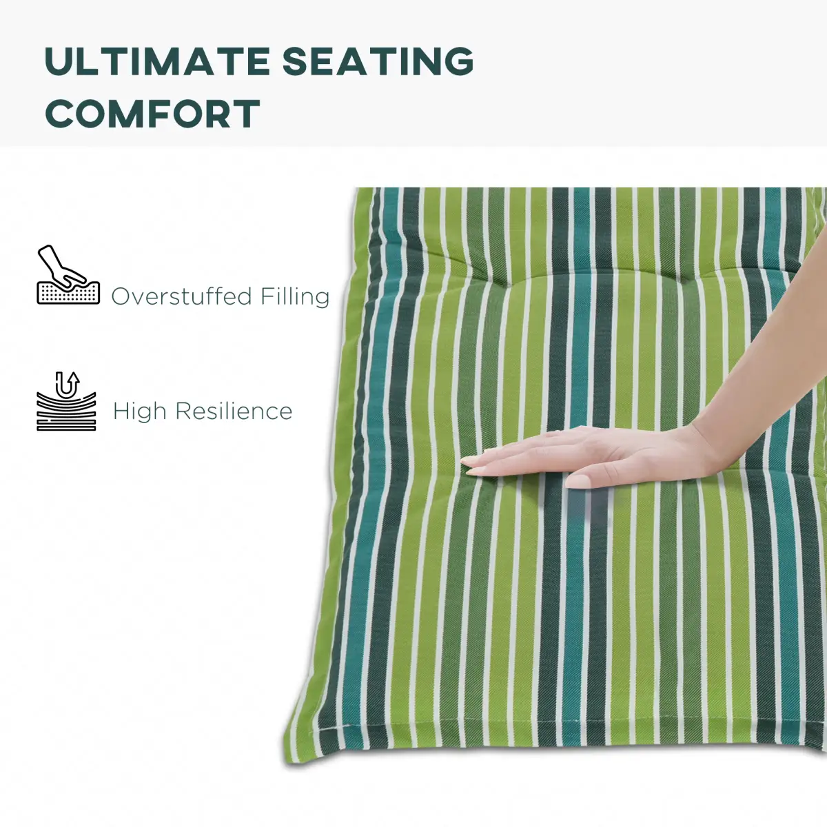 Unbranded 2 PCS Patio Bench Swing Chairs Garden Chairs 2 Seat Cushion Mat Strips Green - Hammocks