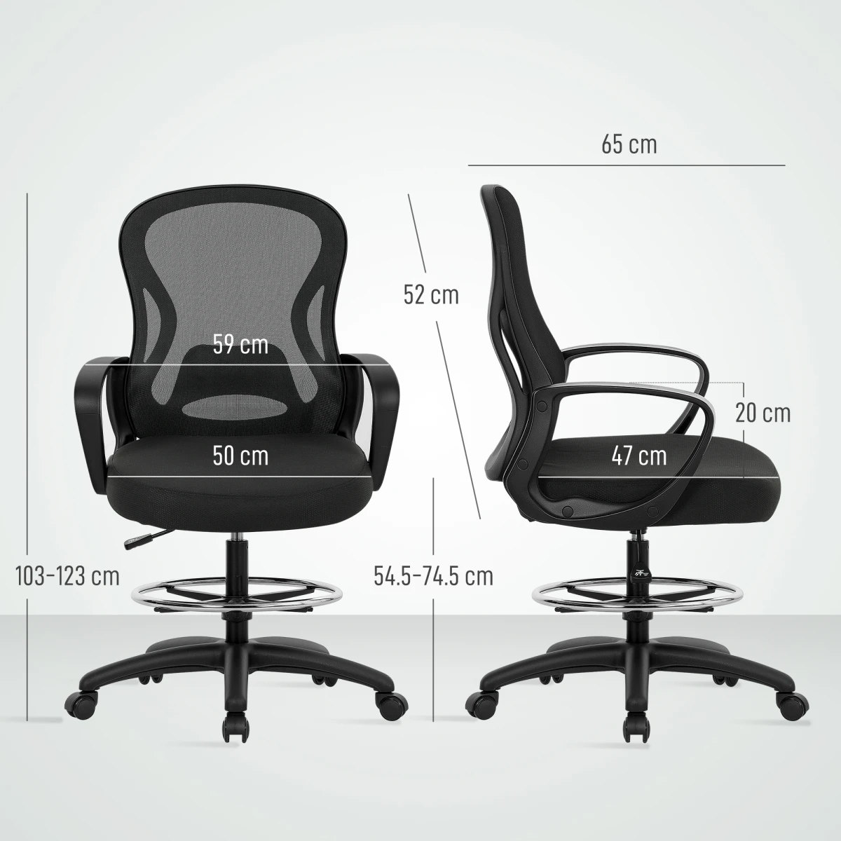 Vinsetto Mesh Office Chair Adjustable Height With Lumbar Support For Home Office Use by Vinsetto