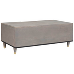 vidaXL Coffee Table 100x54x40 cm Solid Mango Wood with Gold Damask Panels for Modern Living Room - vidaXL - Home Symphony