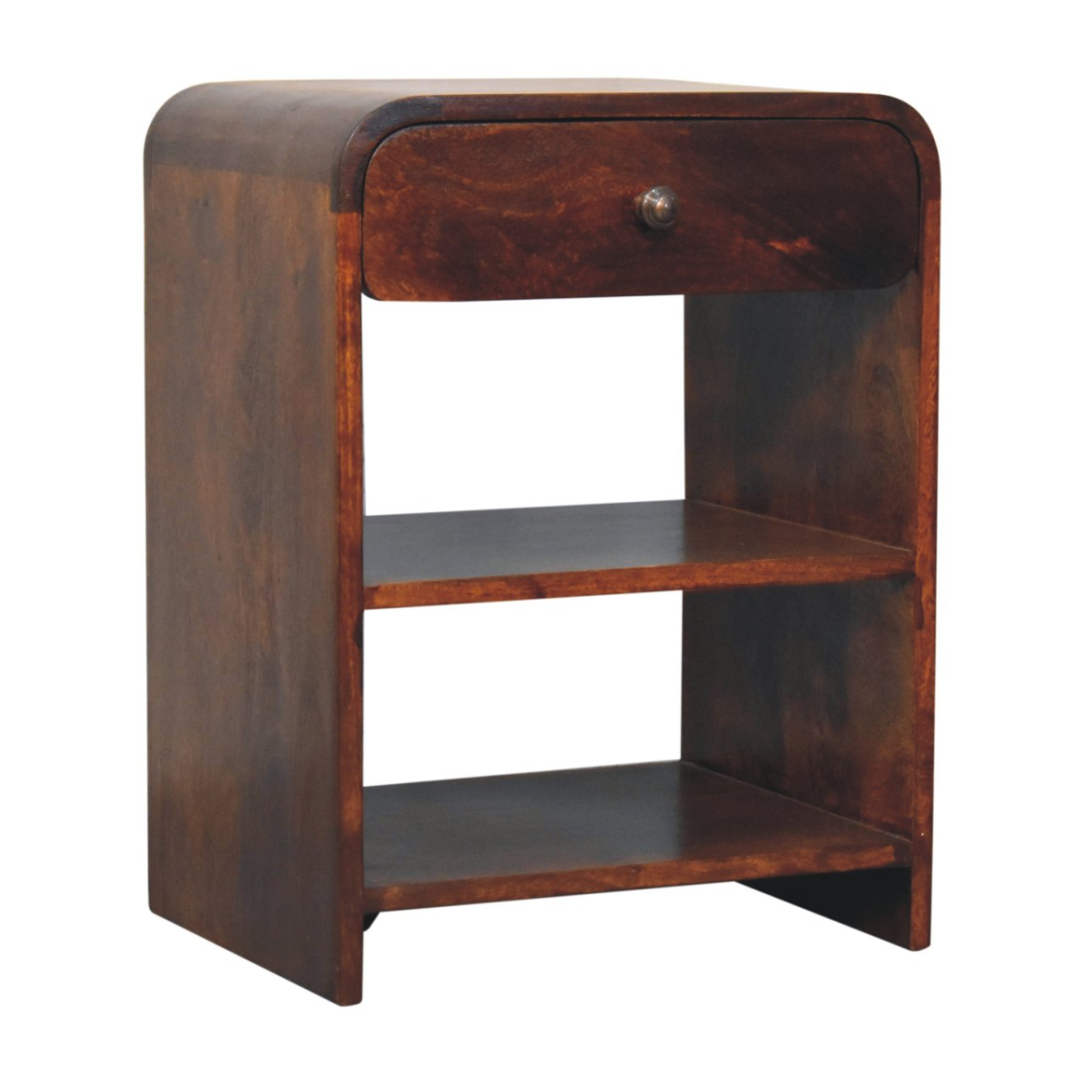 Artisan Bedside Table Aspen 18in Wide 14in Deep 24in High 1 Drawer 2 Open Shelves Bedroom Storage - Artisan Furniture - Home Symphony