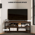 HOMCOM 50in Corner TV Stand Shelves Rustic Brown LivingRoom by HOMCOM