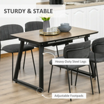 Unbranded Extendable Dining Table Rectangular Wood Effect Tabletop with Metal Frame - Dining Table