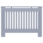 vidaXL Radiator Cover Set 112 x 19 x 81.5 cm Grey Engineered Wood Slatted Front for Living Room - vidaXL - Home Symphony