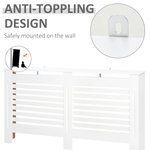 HOMCOM Radiator Cover Cabinet Medium Slatted Ventilation Top Shelf Child Safe Wall Mounted by HOMCOM