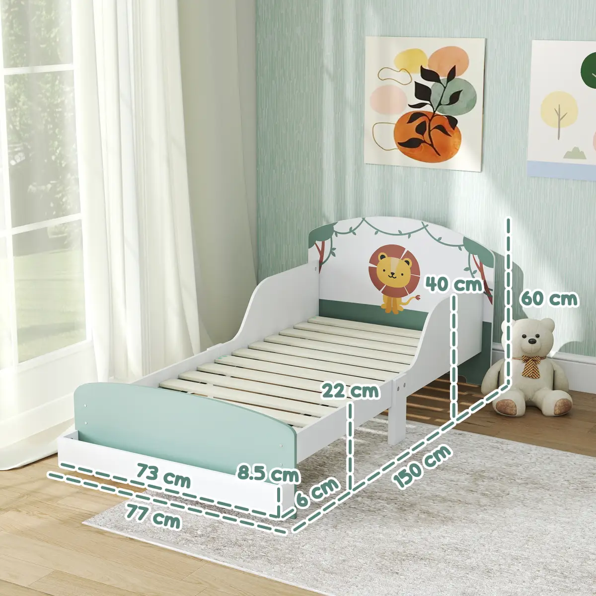 AIYAPLAY AIYAPLAY Toddler Bed, Lion-Themed Kids Bed Frame with Storage - Bed Frames