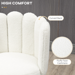 HOMCOM Bar Stool Set Of 2 With Backs Cream Cushioned Faux Cashmere Thick Foam With Adjustable Feet For Breakfast Bar - HOMCOM - Home Symphony