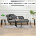 HOMCOM Premium Walnut Triangular Stackable Coffee Table Set V Shaped Metal Legs Living Rooms - Coffee Table