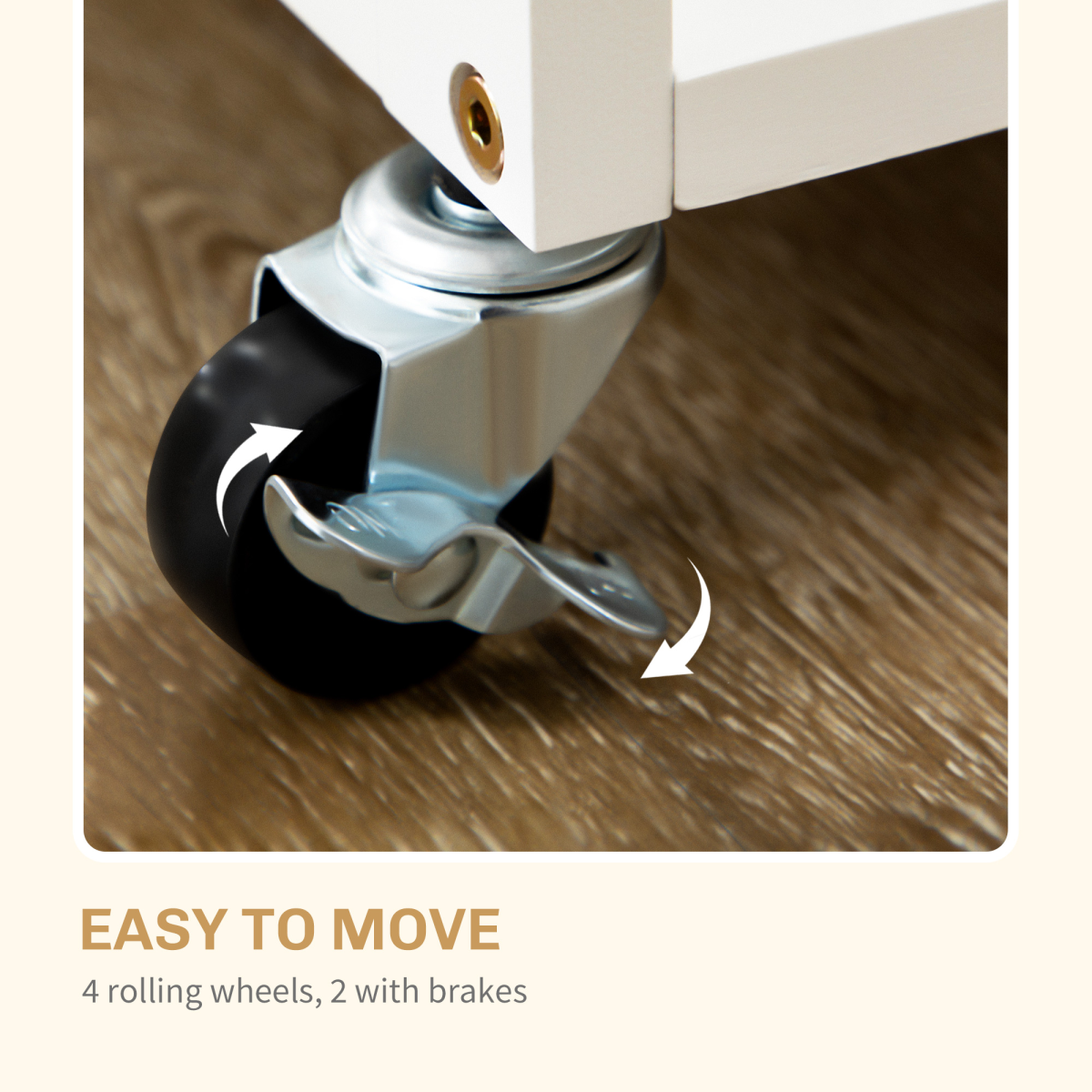 HOMCOM Bamboo Breakfast Cart Drop Leaf Table Stools - HOMCOM - Home Symphony