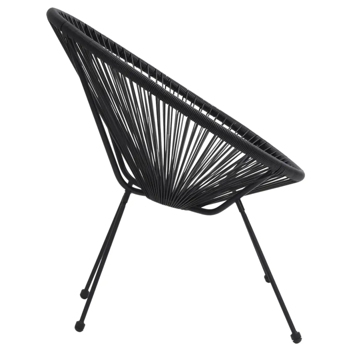 vidaXL vidaXL Garden Moon Chairs 2 pcs Rattan Black - Garden Chairs
