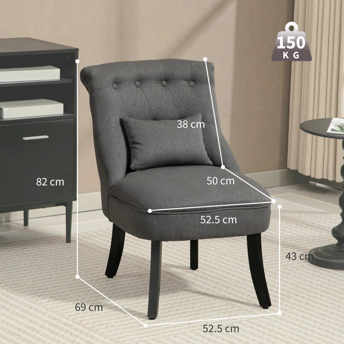 HOMCOM HOMCOM Sofa Compact Tufted Back Wood Legs Urban - Uncategorized Armchair