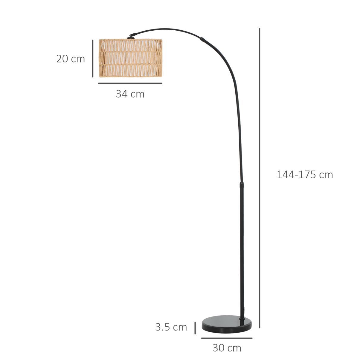 Stylish HOMCOM Floor Lamp for Living Room, Standing Lamp with Foot Switch, Black, features a dual-layer lampshade and adjustable height.
