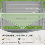 Outsunny Galvanised Steel Raised Bed 180x90cm Reinforced Rods Garden - Planters