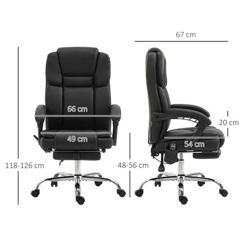 Vinsetto Massage Office Chair, PU Leather High Back Recliner offers ergonomic comfort and massage for your workspace.