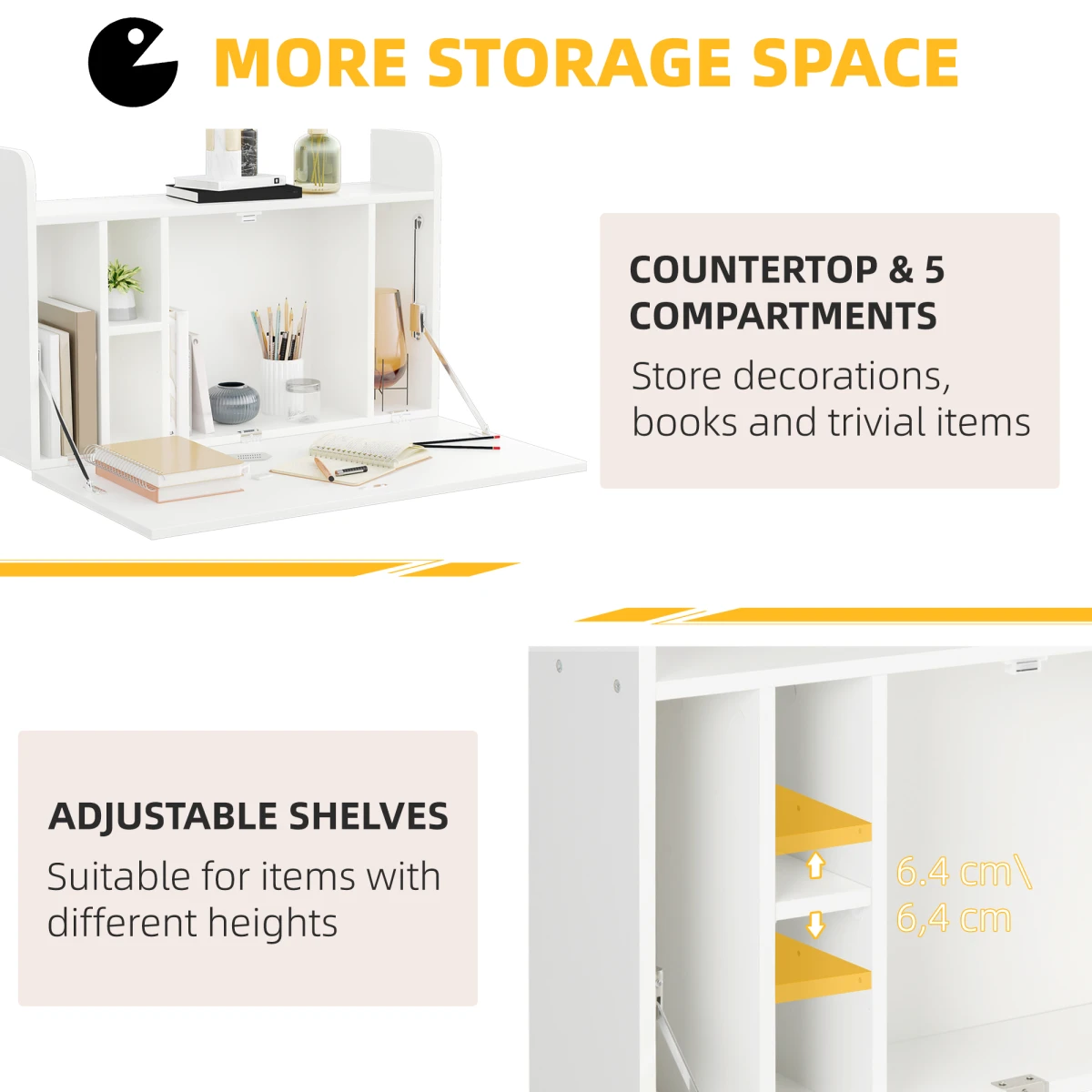 Wall-Mounted Desk 24in Fold-Down Office by Unbranded