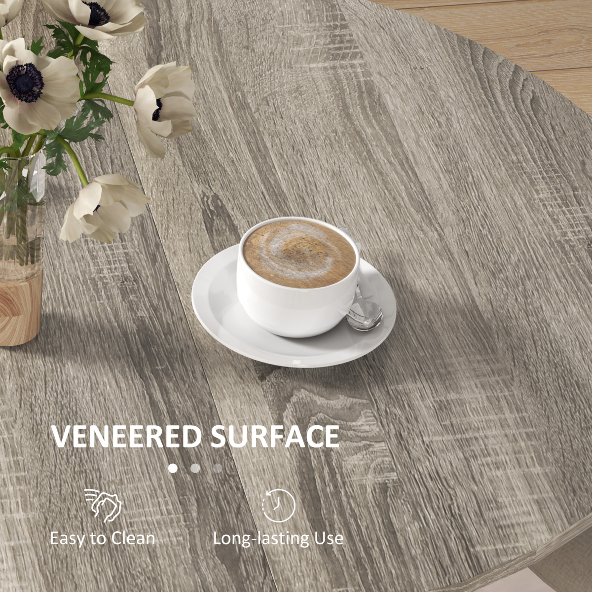 HOMCOM Folding Round Dining Table 90 cm Drop Leaf Kitchen - HOMCOM - Home Symphony