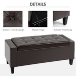 Deluxe Storage Ottoman Bench Large Tufted Lid With Inner Storage For Living Room Entryway - HOMCOM - Home Symphony