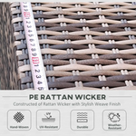 Outsunny Outsunny 7PC Rattan Garden Furniture Set Coffee Table Buckle Structure, Grey - Garden Sofa Sets