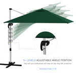 Outsunny Outsunny 3 x 3(m) Cantilever Roma Parasol Garden Umbrella with Cross Base Green - Parasol